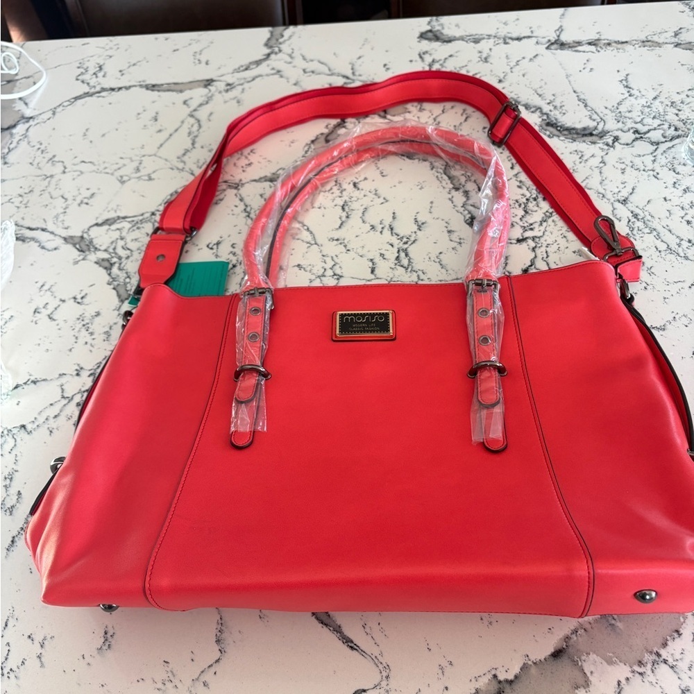 Mosiso Red Women's Laptop Bag